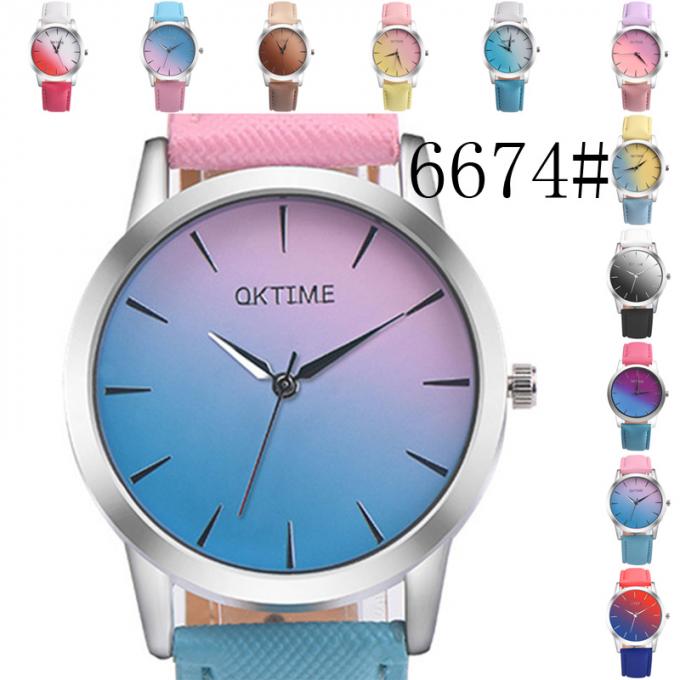 Reloj del cuero de la caja de la aleación de la garantía de calidad de los colores de la moda 8 de las mujeres del reloj de China de la Wal-alegría de WJ-8425 China